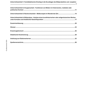 Unterrichtsreihe Kunst: Grundlagen der Bildproduktion & -rezeption